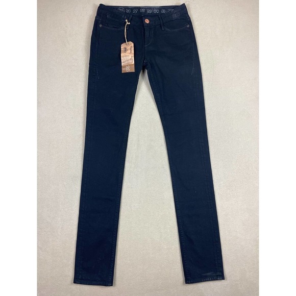 Earnest Sewn Harlan Cigarette Leg Jeans Womens 25 Black Pockets Low Rise - Picture 1 of 16